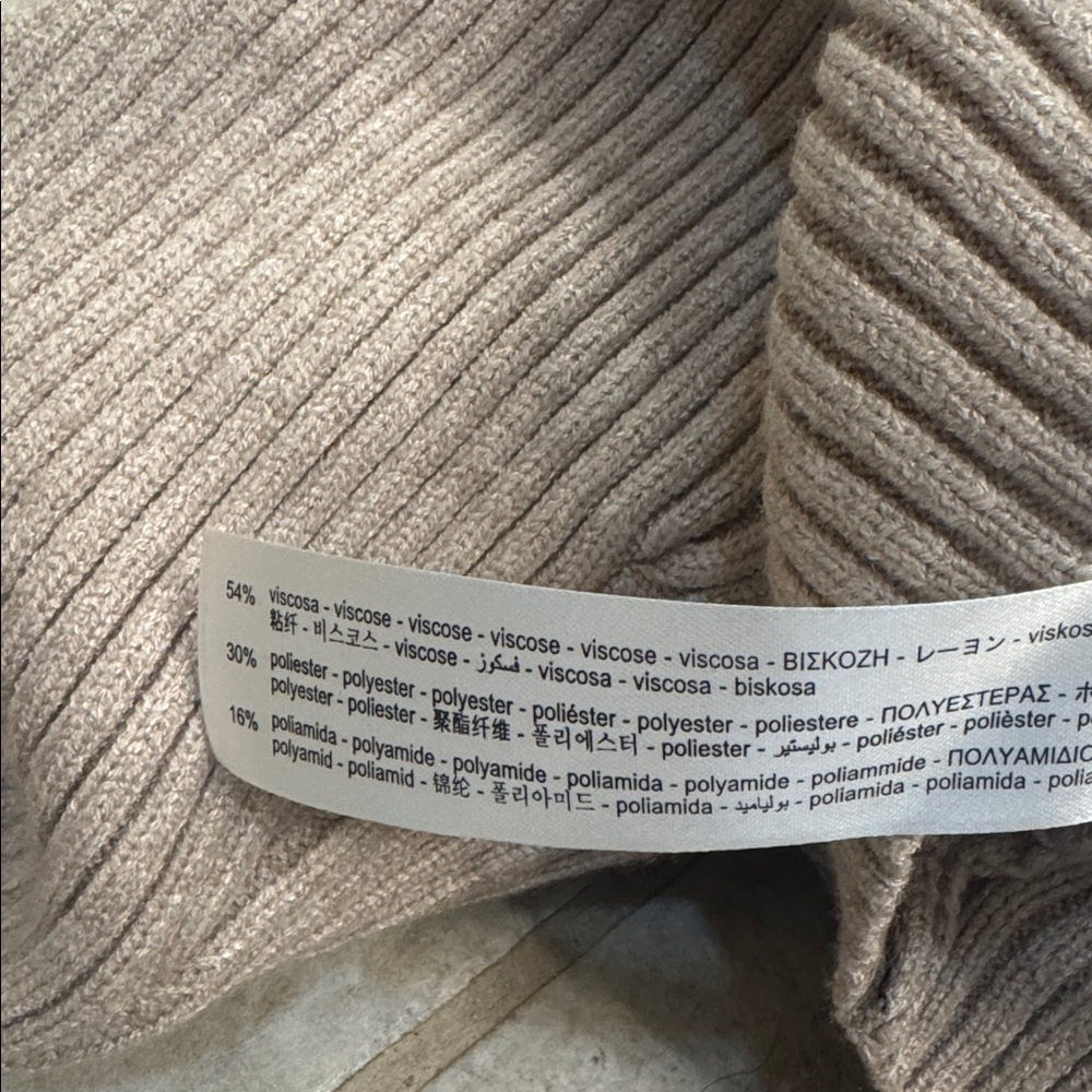 Zara Mock Neck Ribbed Sweater Tan Size - Picture 10 of 10